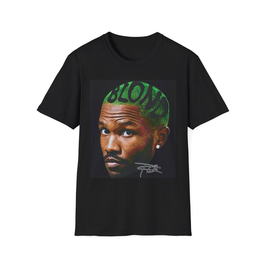 Graphic T‑Shirt — Portrait with 'BLOND' Green Hair Text