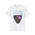 Star-Eyed Portrait T-Shirt — Vintage Pop Art Face with Purple Star