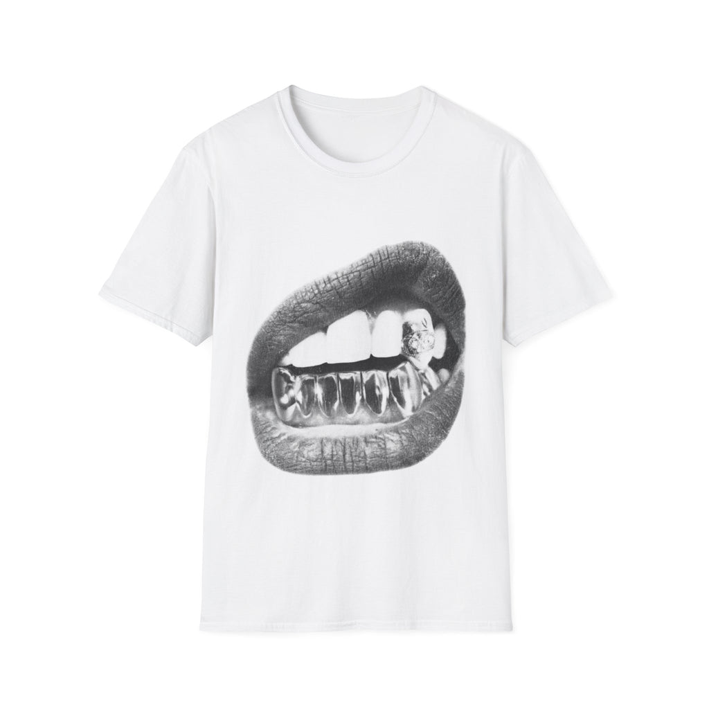 Grillz Bite T-Shirt — Black & White Mouth Graphic Tee