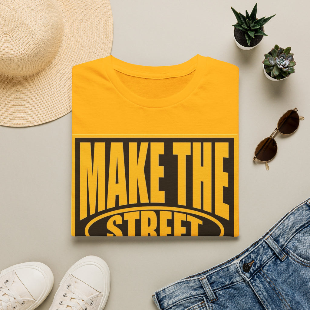 Make The Street Fly Again T‑Shirt — Retro Yellow Block Graphic Tee