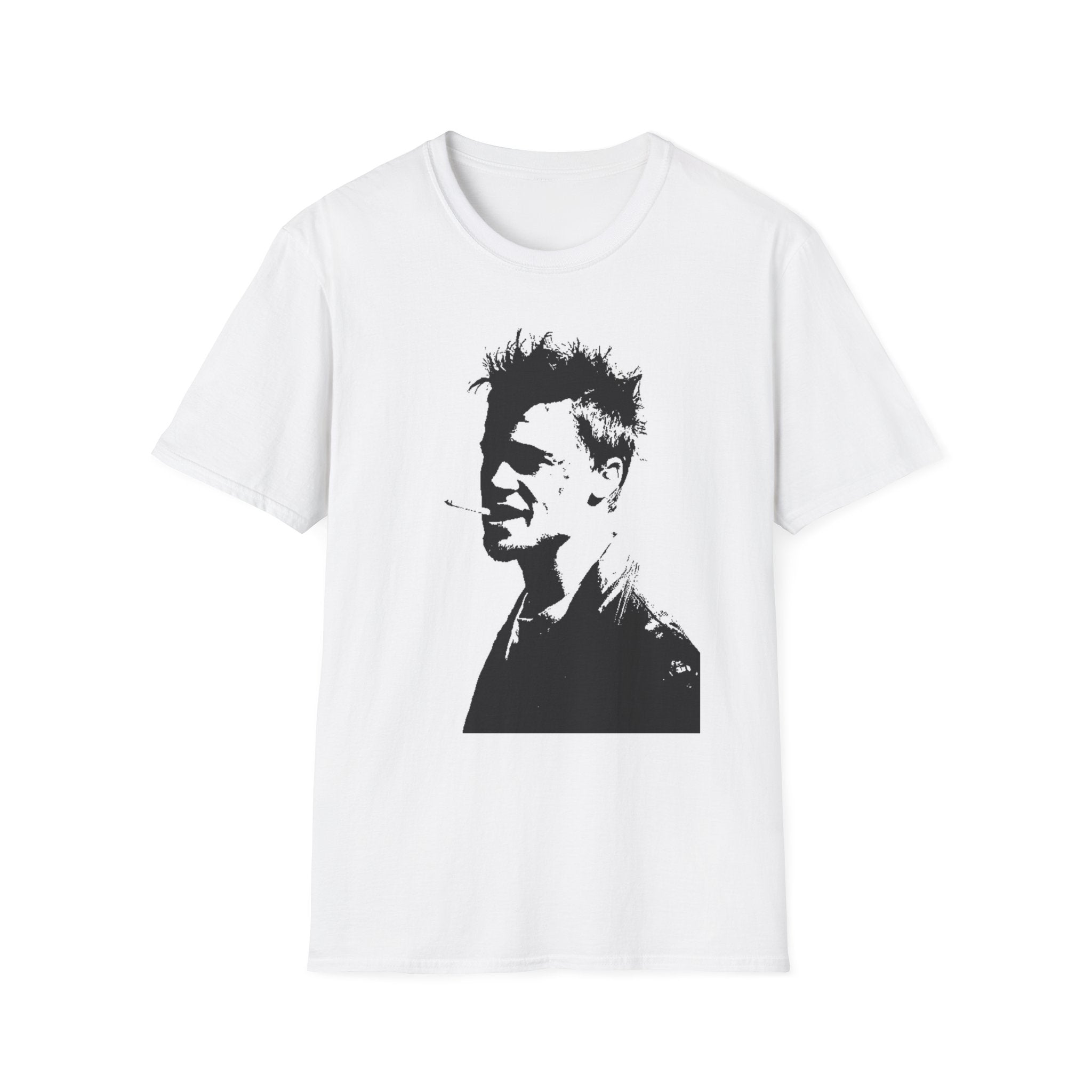T-Shirt — Monochrome Punk Portrait Tee (Silhouette Face Design)