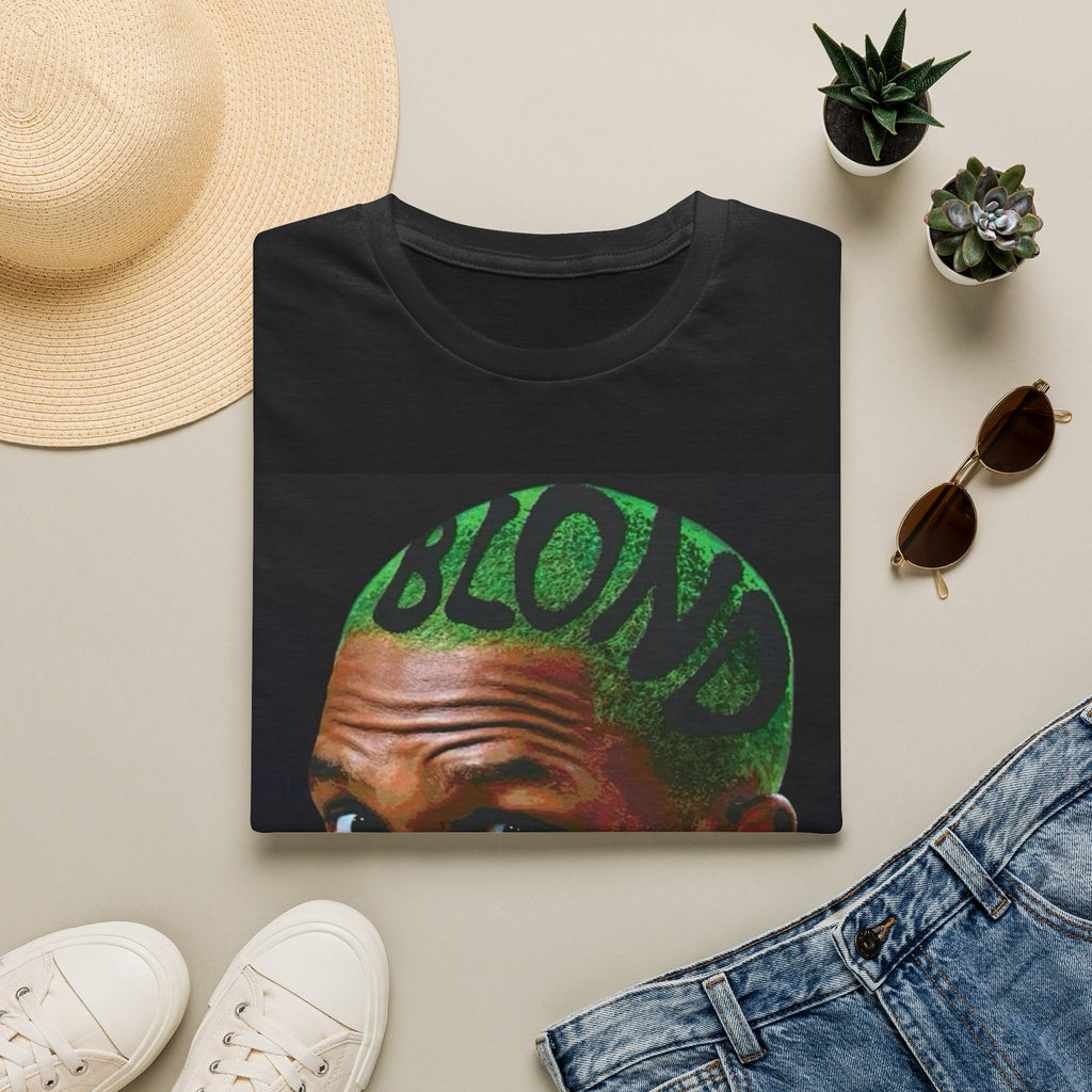 Graphic T‑Shirt — Portrait with 'BLOND' Green Hair Text