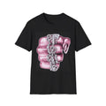 Graphic T-Shirt — Pink Knuckleduster Design with Diamond Chain