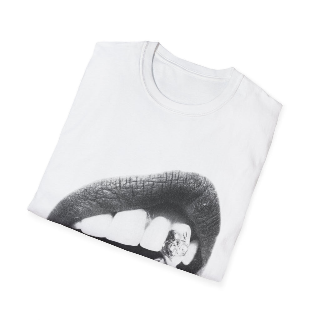 Grillz Bite T-Shirt — Black & White Mouth Graphic Tee