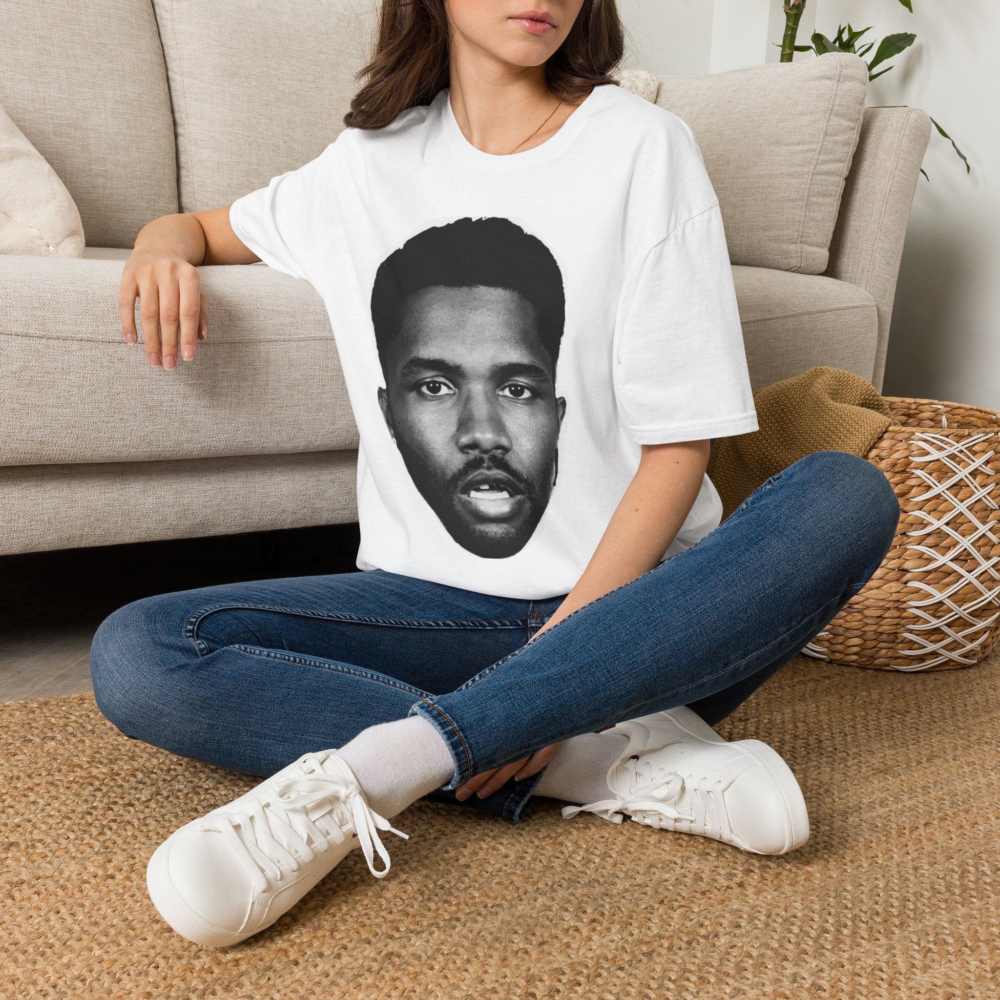 Portrait Face T-Shirt — Bold Black & White Graphic Tee