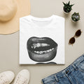 Graphic Lip Print T-Shirt — Retro Biting Lips Design