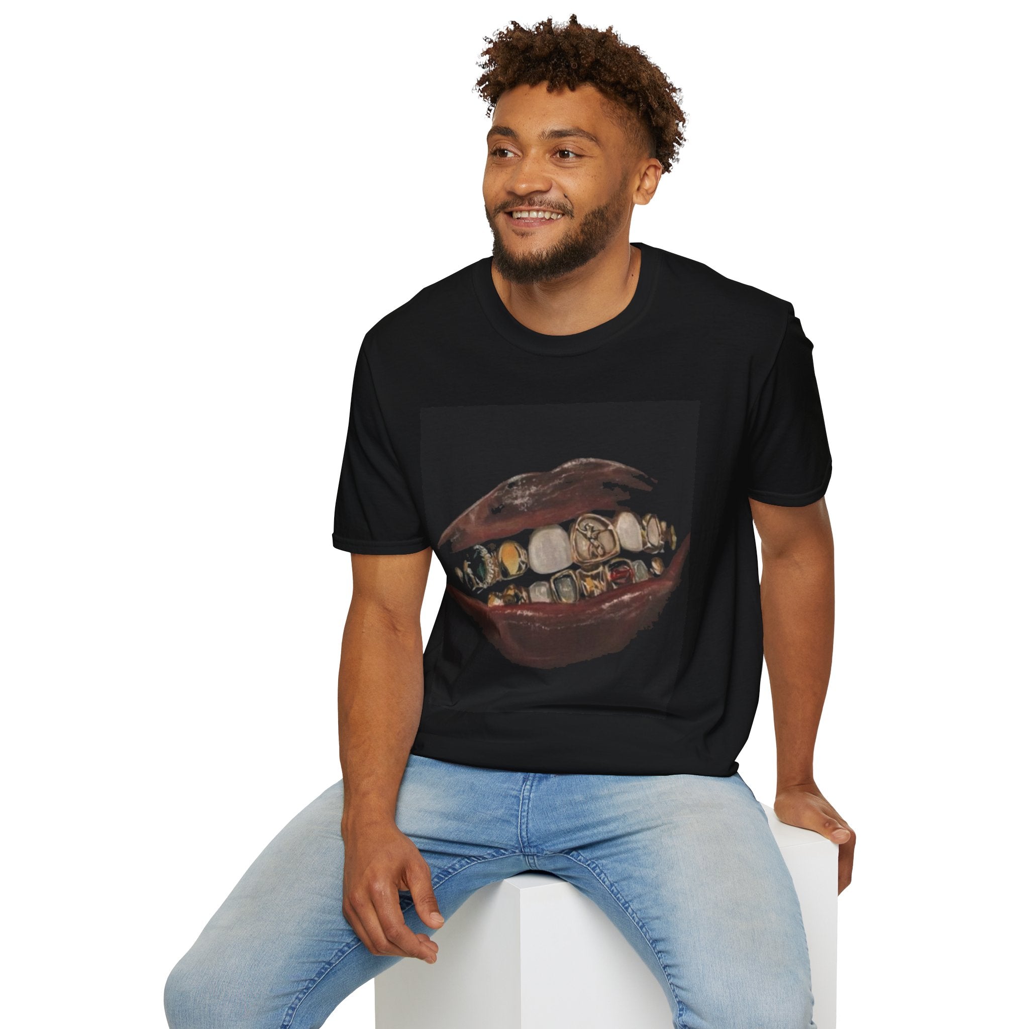 Skull Grill Teeth Graphic T-Shirt — Dark Horror Smile Tee