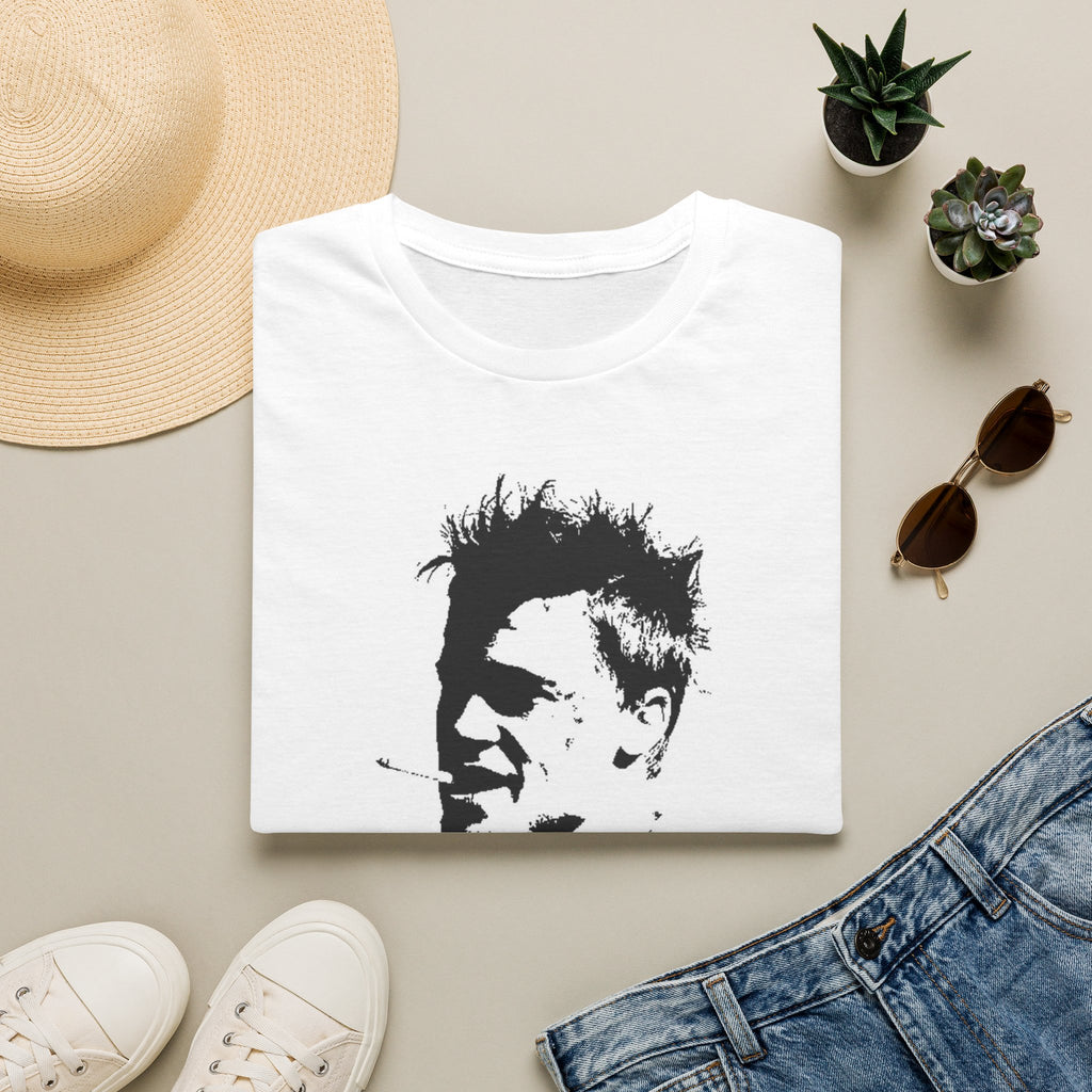 T-Shirt — Monochrome Punk Portrait Tee (Silhouette Face Design)
