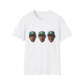 Triple Face Graphic T-Shirt — Playful Expression Tee