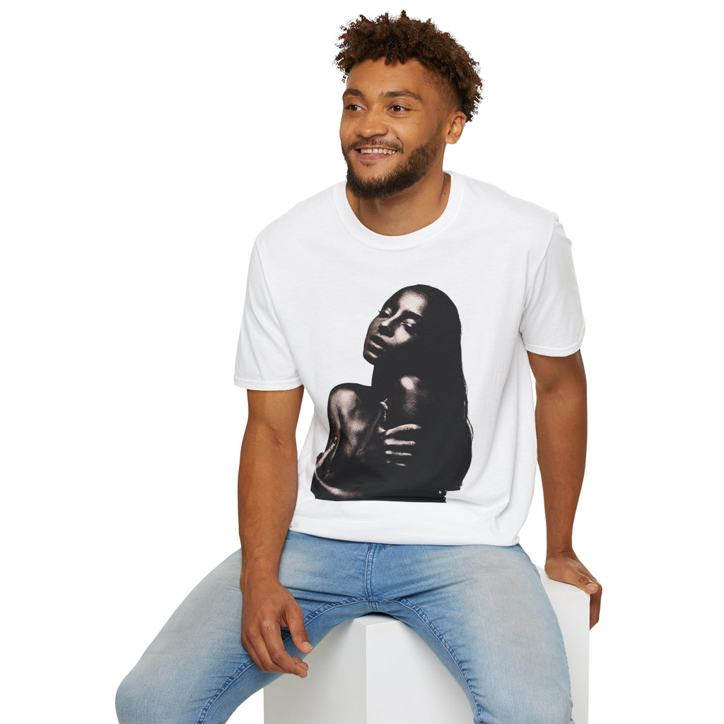 Portrait Silhouette Tee — Elegant Black & White Art T-Shirt