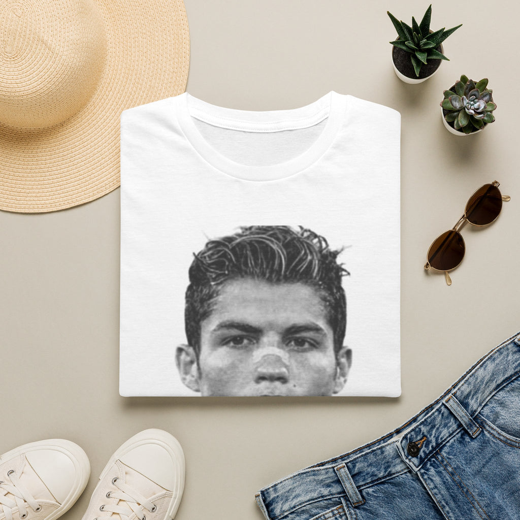 Graphic Tee — Vintage Bold Face Portrait with Signature