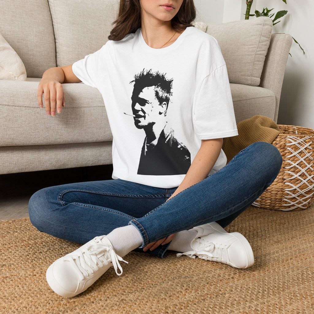 T-Shirt — Monochrome Punk Portrait Tee (Silhouette Face Design)