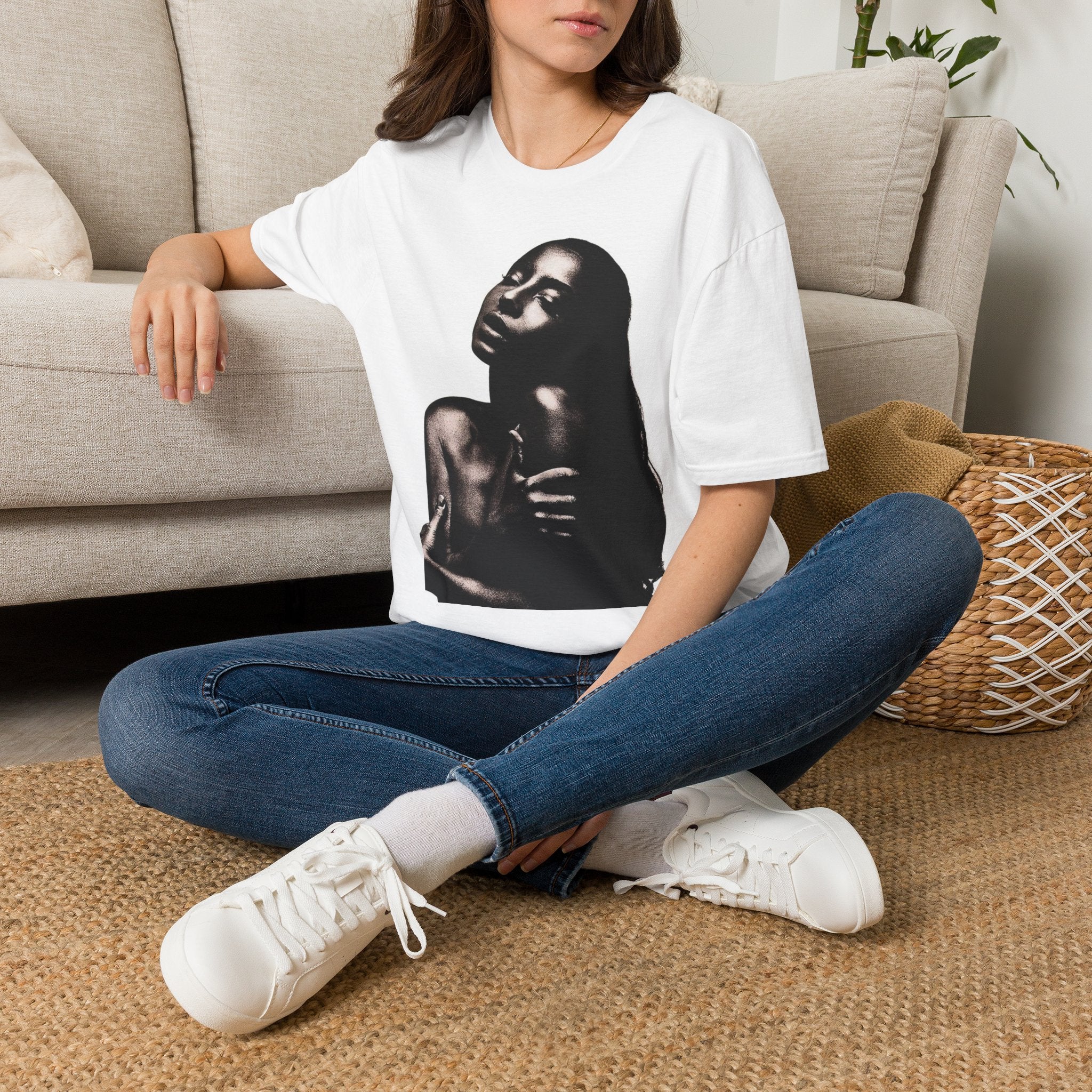 Portrait Silhouette Tee — Elegant Black & White Art T-Shirt