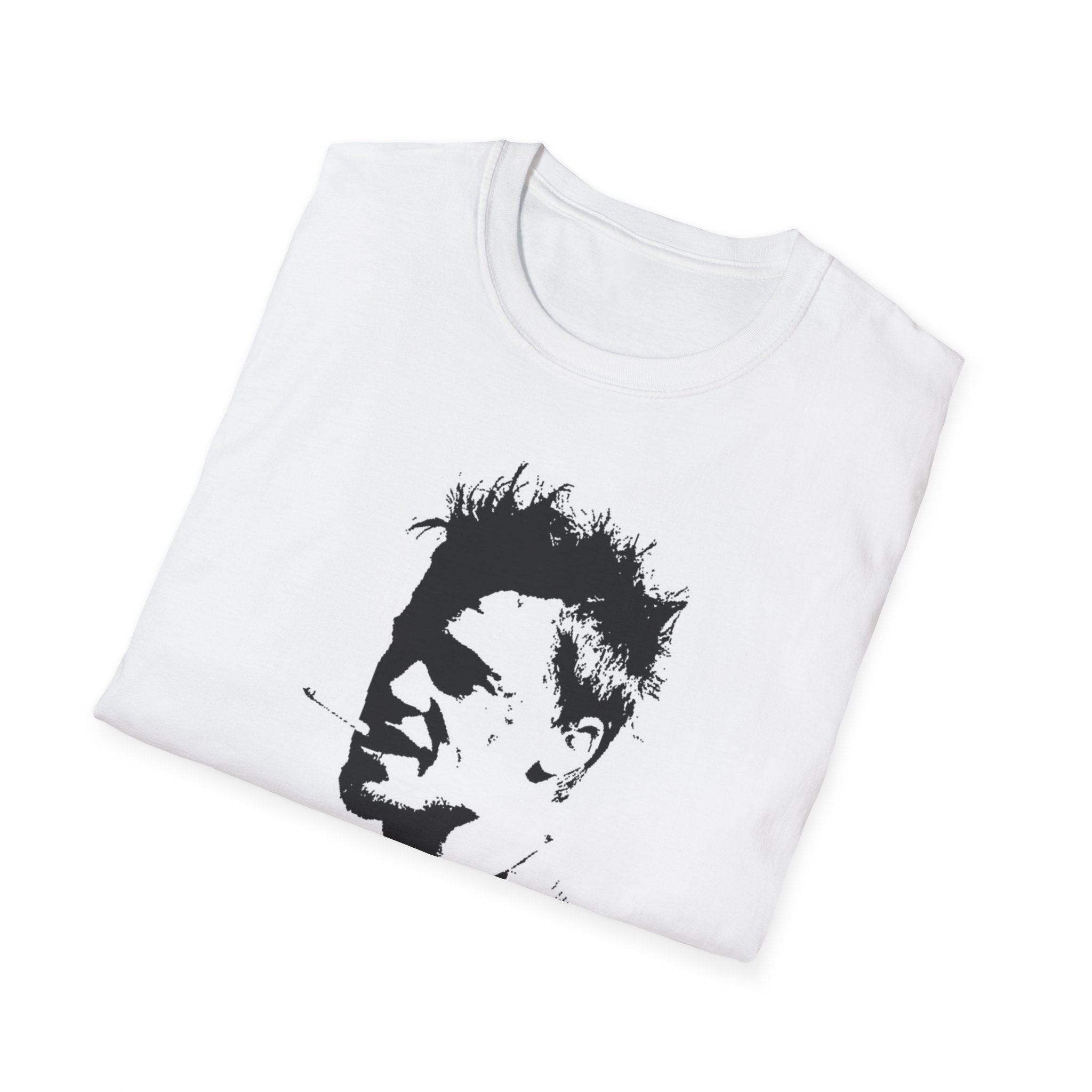 T-Shirt — Monochrome Punk Portrait Tee (Silhouette Face Design)